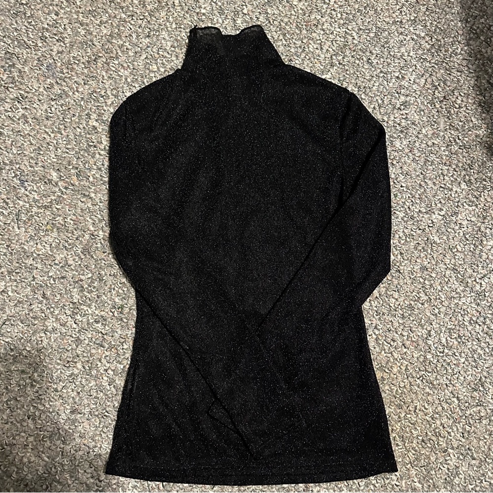 Sparkly Sheer Mock Neck Top